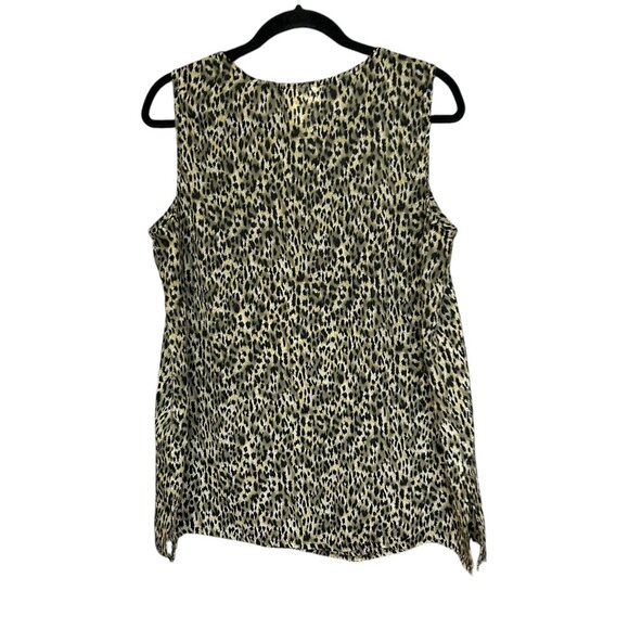 Vintage Joseph Ribkoff Leopard Print Sleeveless Shell Tank Top Size 12 - Picture 3 of 4